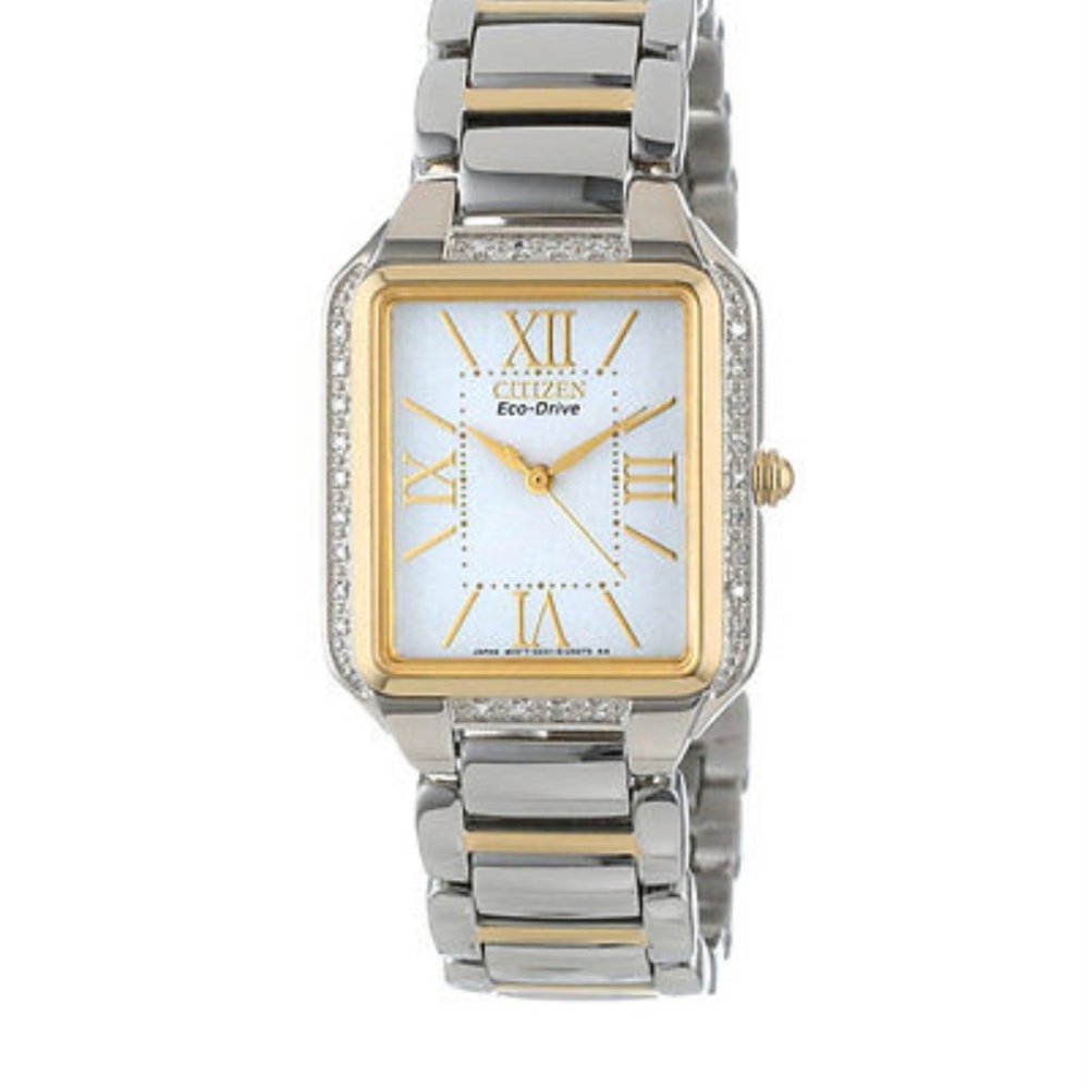 Women's Citizen Eco-Drive Ciena White Diamond Two-Tone Watch